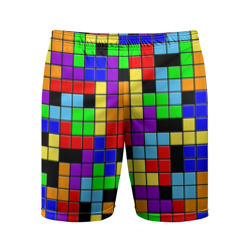 Мужские шорты спортивные Тетрис цветные блоки