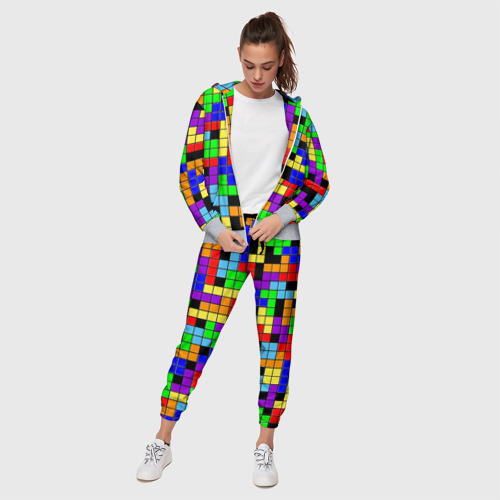 Женский костюм 3D Тетрис цветные блоки, цвет меланж - фото 3