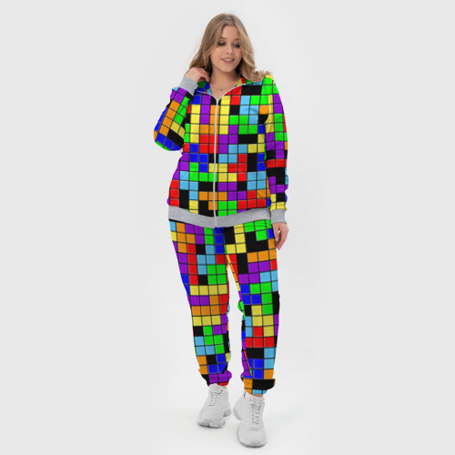 Женский костюм 3D Тетрис цветные блоки, цвет меланж - фото 5