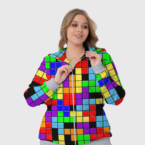 Женский костюм 3D Тетрис цветные блоки, цвет меланж - фото 7