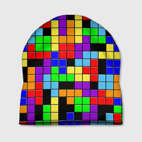 Шапка 3D Тетрис цветные блоки