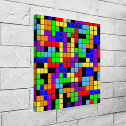 Холст квадратный Тетрис цветные блоки - фото 2
