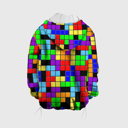 Детская куртка 3D Тетрис цветные блоки, цвет белый - фото 2
