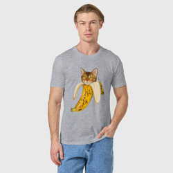 Мужская футболка хлопок Бенгальский кот банан - фото 2