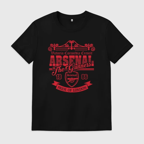 Мужская футболка хлопок с принтом Arsenal 1886, вид спереди #2
