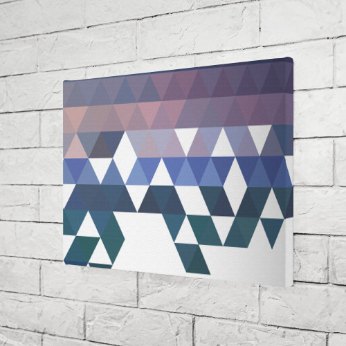 Холст прямоугольный Абстрактные разноцветные треугольники в паттерне, цвет 3D печать - фото 3