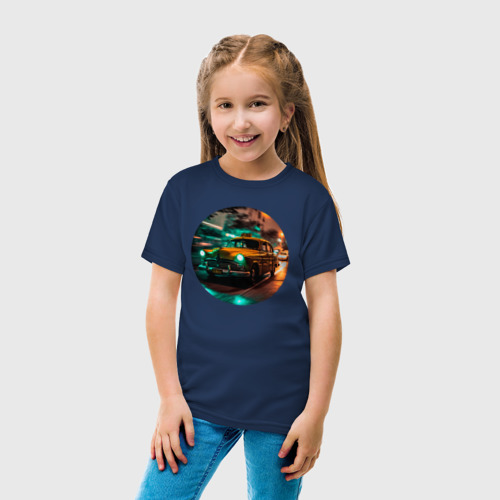 Детская футболка хлопок с принтом Зеленоглазое такси, вид сбоку #3