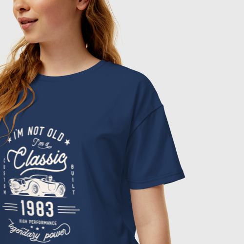 Женская футболка хлопок Oversize Я классический 1983, цвет темно-синий - фото 3