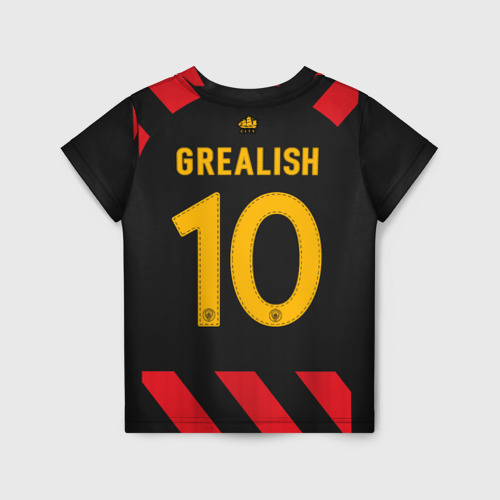 Детская футболка с принтом Джек Грилиш Манчестер Сити форма 22-23 гостевая, вид сзади №1