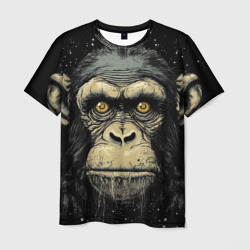 Мужская футболка 3D Портрет обезьяны: арт нейросети