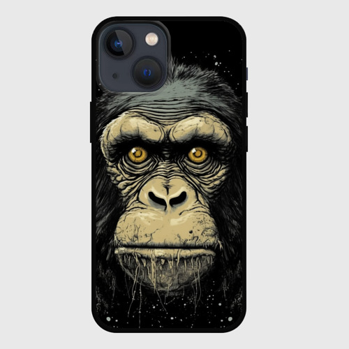 Чехол для iPhone 13 mini Портрет обезьяны: арт нейросети