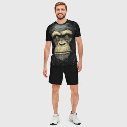 Мужской костюм с шортами 3D Портрет обезьяны: арт нейросети - фото 2