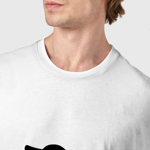 Мужская футболка хлопок Ведьмочка и кот на метле, цвет белый - фото 6