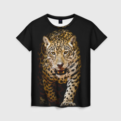 Женская футболка 3D Ягуар дикая кошка
