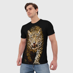 Мужская футболка 3D Ягуар дикая кошка - фото 2