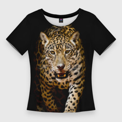 Женская футболка 3D Slim Ягуар дикая кошка