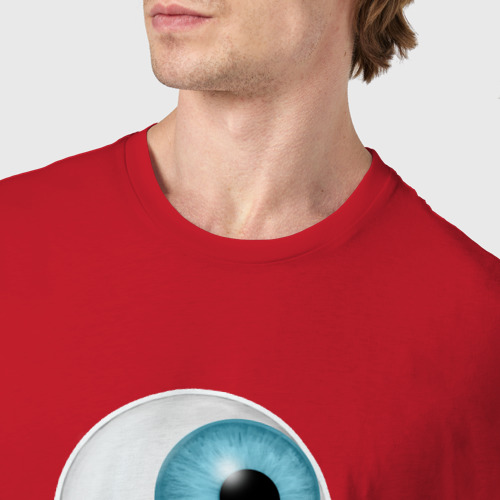 Мужская футболка хлопок Мороженное глаз, цвет красный - фото 6