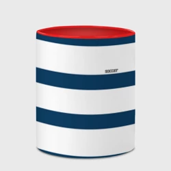 Кружка с полной запечаткой Бело-синий полосатый узор - фото 2