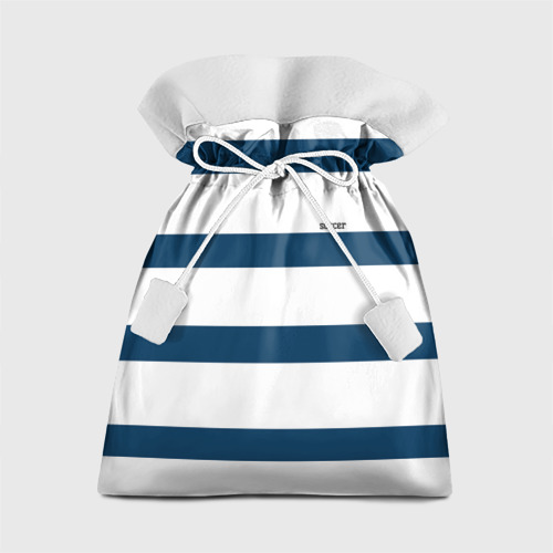 Подарочный 3D мешок Бело-синий полосатый узор