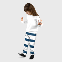 Детские брюки 3D Бело-синий полосатый узор - фото 2