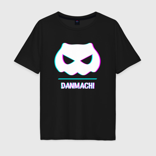 Мужская футболка хлопок Oversize с принтом Символ DanMachi в стиле glitch, вид спереди #2