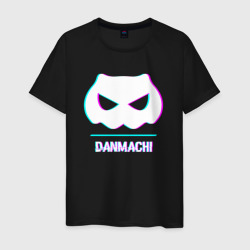 Светящаяся мужская футболка Символ DanMachi в стиле glitch