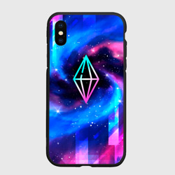 Чехол для iPhone XS Max матовый The Sims неоновый космос