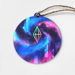 Деревянная игрушка круг The Sims неоновый космос