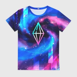 Женская футболка 3D The Sims неоновый космос