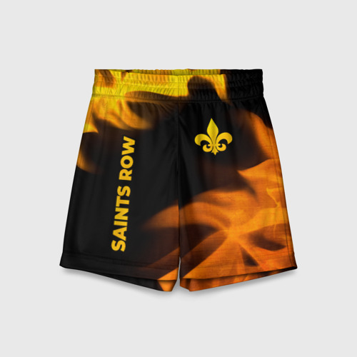 Детские спортивные шорты 3D Saints Row - gold gradient: надпись, символ, цвет 3D печать