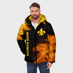 Мужская зимняя куртка 3D Saints Row - gold gradient: надпись, символ - фото 2