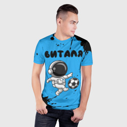 Мужская футболка 3D Slim Виталя космонавт футболист - фото 2