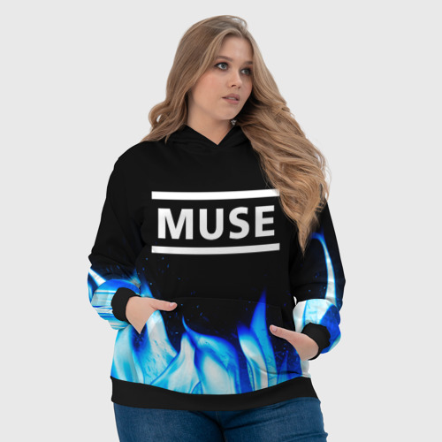 Женская толстовка 3D Muse blue fire, цвет 3D печать - фото 6