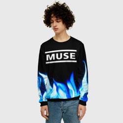 Мужской свитшот 3D Muse blue fire - фото 2