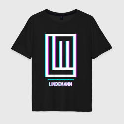 Мужская футболка хлопок Oversize Lindemann glitch rock