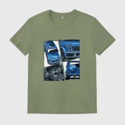 Мужская футболка хлопок Mercedes-Benz G63 AMG Gelandewagen V1 - коллаж комикс