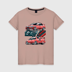 Женская футболка хлопок Mitsubishi Lancer Evolution IX