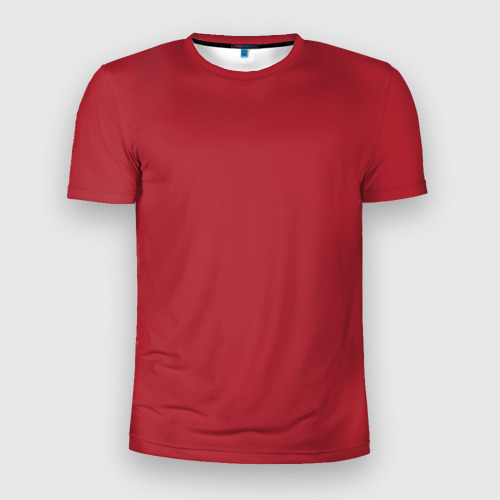 Мужская приталенная футболка с принтом Красный тренд 2023, вид спереди №1
