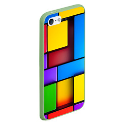 Чехол для iPhone 5/5S матовый Красочные объемные блоки - фото 2
