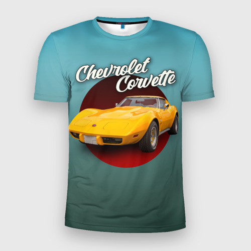 Мужская футболка 3D Slim Классический спорткар Chevrolet Corvette Stingray, цвет 3D печать