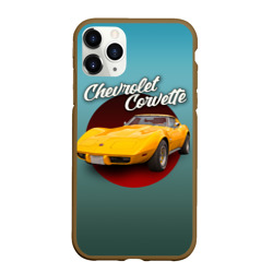 Чехол для iPhone 11 Pro матовый Классический спорткар Chevrolet Corvette Stingray