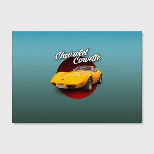 Холст прямоугольный Классический спорткар Chevrolet Corvette Stingray, цвет 3D печать - фото 2