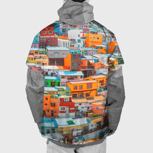 Накидка на куртку 3D Красочный Камчхон-дон в городе Пусан, цвет 3D печать - фото 2