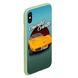 Чехол для iPhone XS Max матовый Американский спорткар Chevrolet Corvette Stingray C3 - фото 2