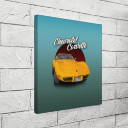 Холст квадратный Американский спорткар Chevrolet Corvette Stingray C3 - фото 2