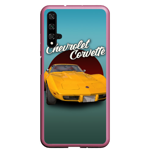 Чехол для Honor 20 Американский спорткар Chevrolet Corvette Stingray C3, цвет малиновый