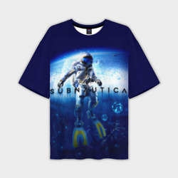 Мужская футболка oversize 3D Subnautica аквалангист
