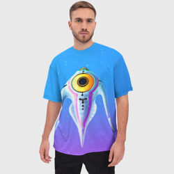 Мужская футболка oversize 3D Subnautica инопланетная рыба - фото 2