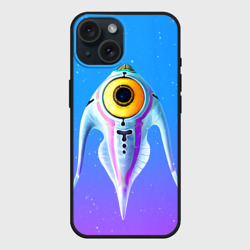 Чехол силиконовый для Apple iPhone 15 матовый Subnautica инопланетная рыба