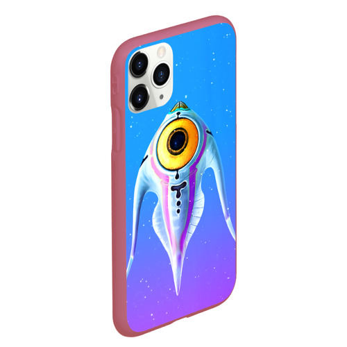 Чехол для iPhone 11 Pro Max матовый с принтом Subnautica инопланетная рыба, вид сбоку #3